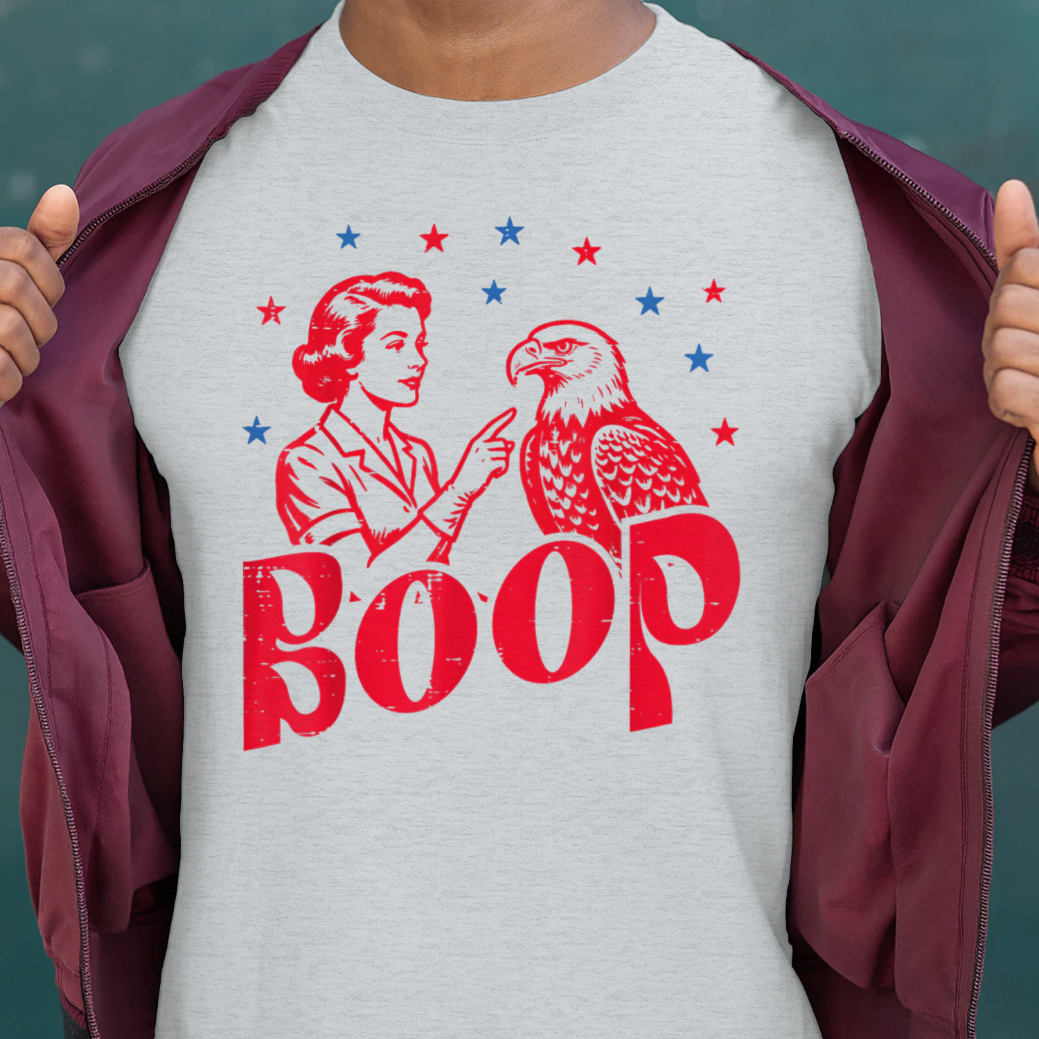 4th of July Boop Woman Bald Eagle Funny Patriotic Women Men