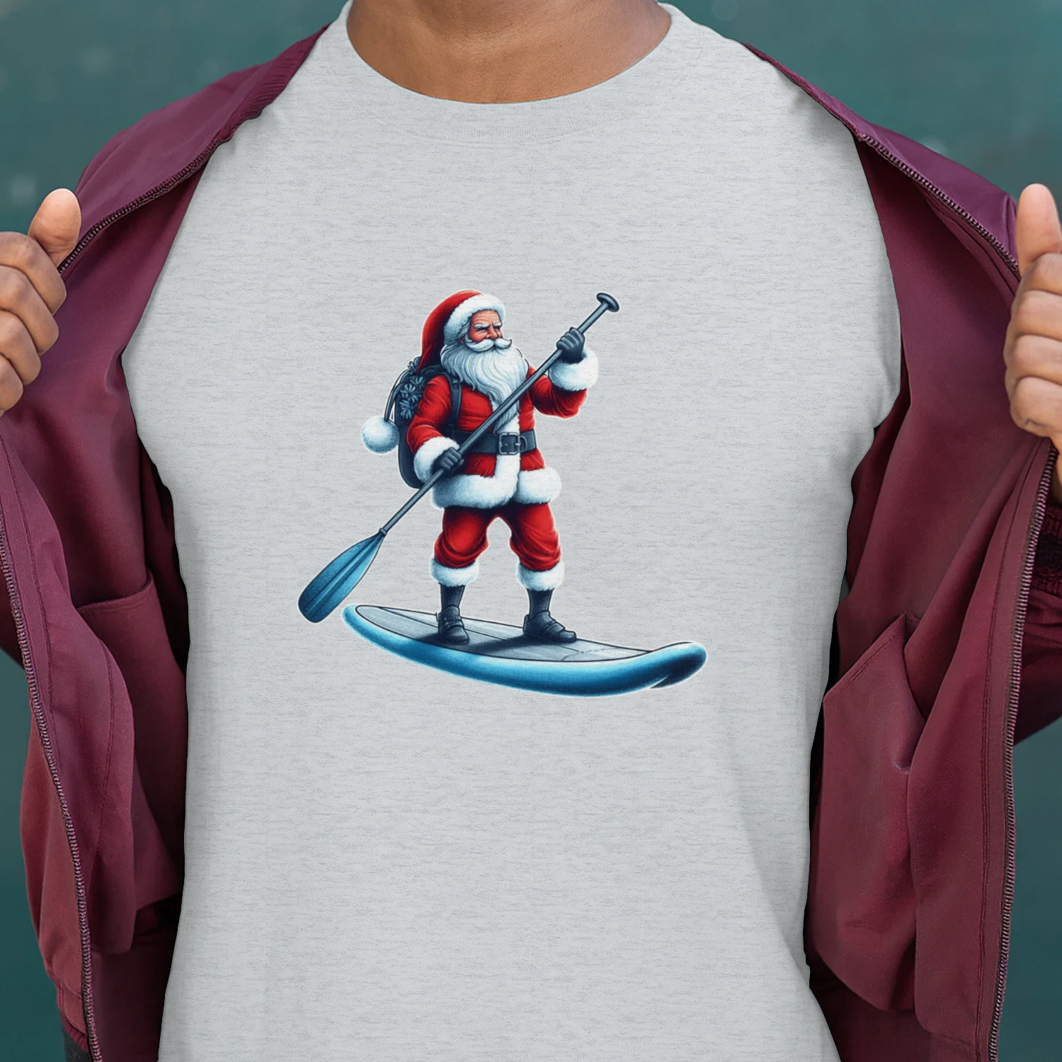 Stand-up Paddleboarding Santa Funny Hobbies