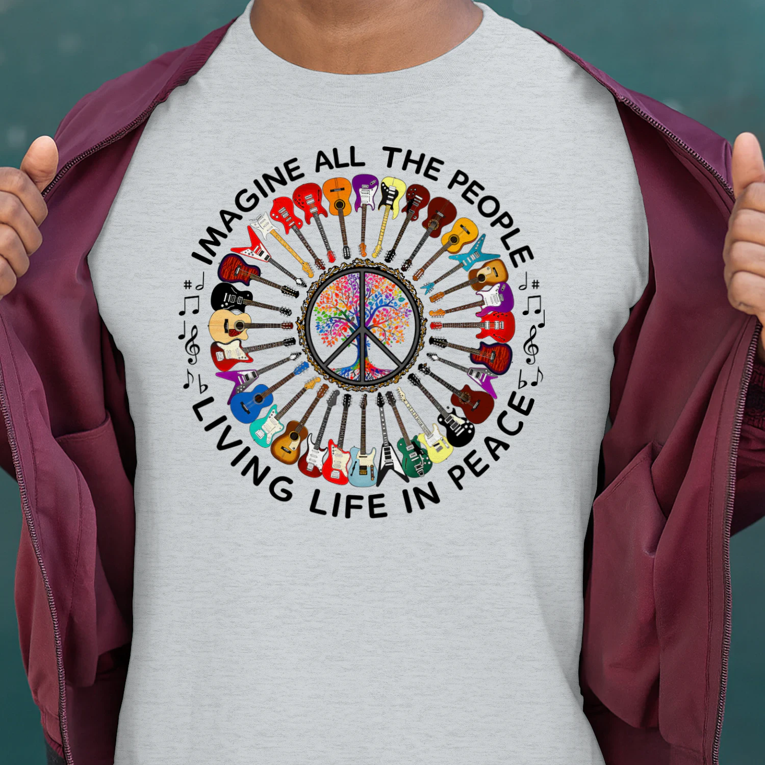 Guitar Imagine All The Peolpe Living Life In Peace