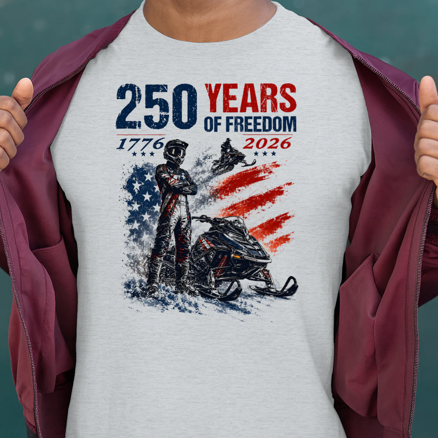 Snowmobile Sled 250 Years Of Freedom