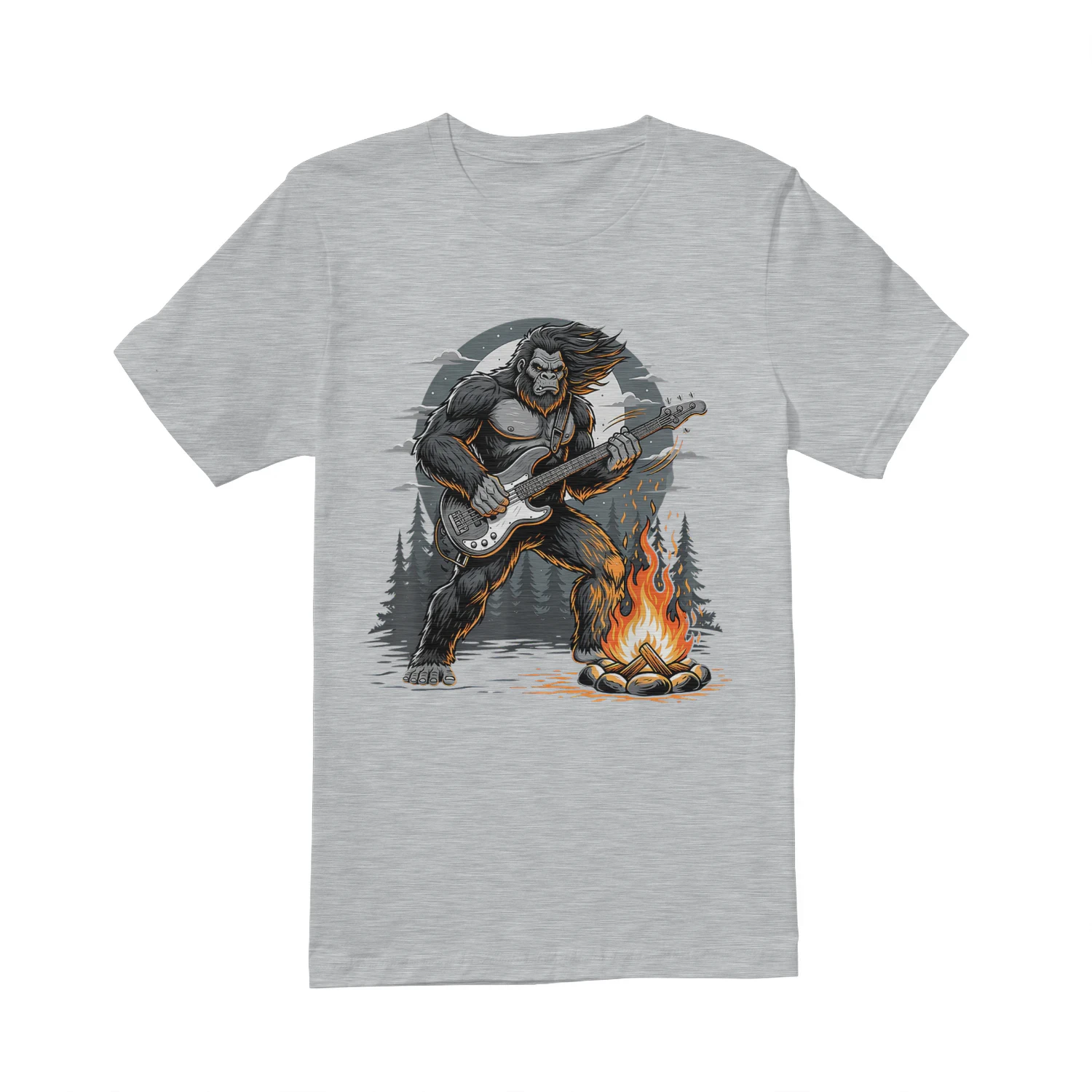 Cool Bigfoot Playing Bass Guitar Sasquatch Big Foot Rock