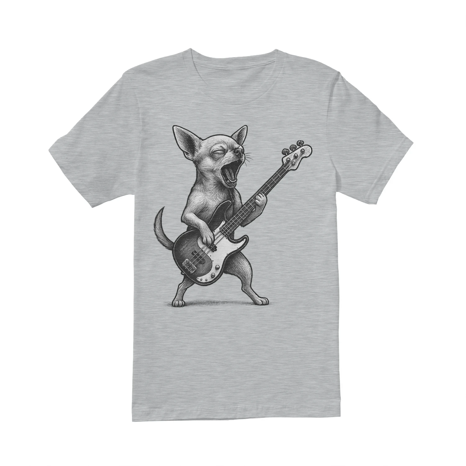Chihuahua Playing Bass Guitar Rock Music Dog Lover