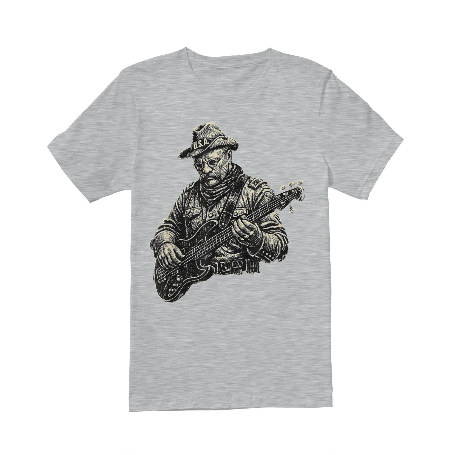 Teddy Theodore Roosevelt Playing Bass Guitar USA America