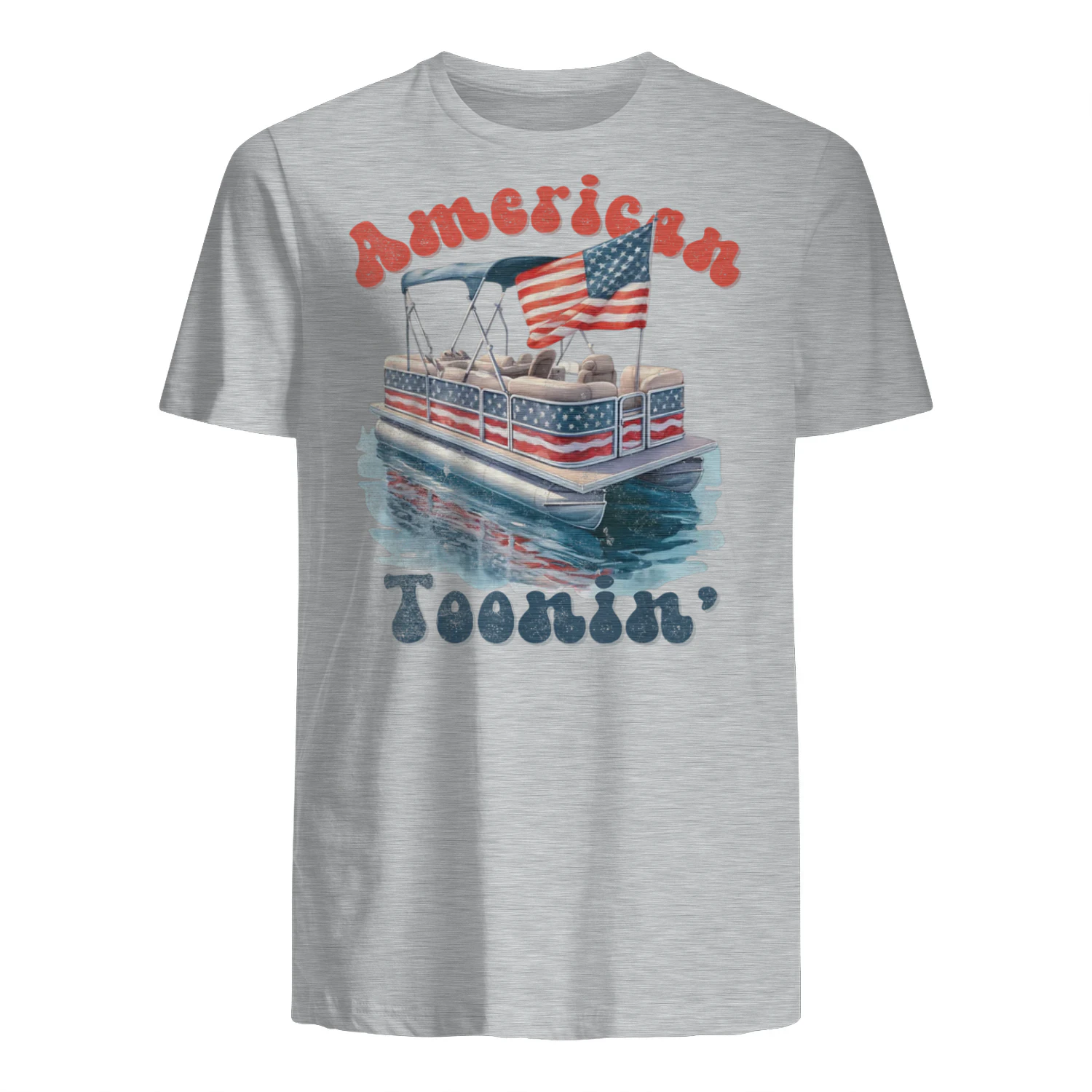 Patriotic Retro July 4th America Pontoon Boat