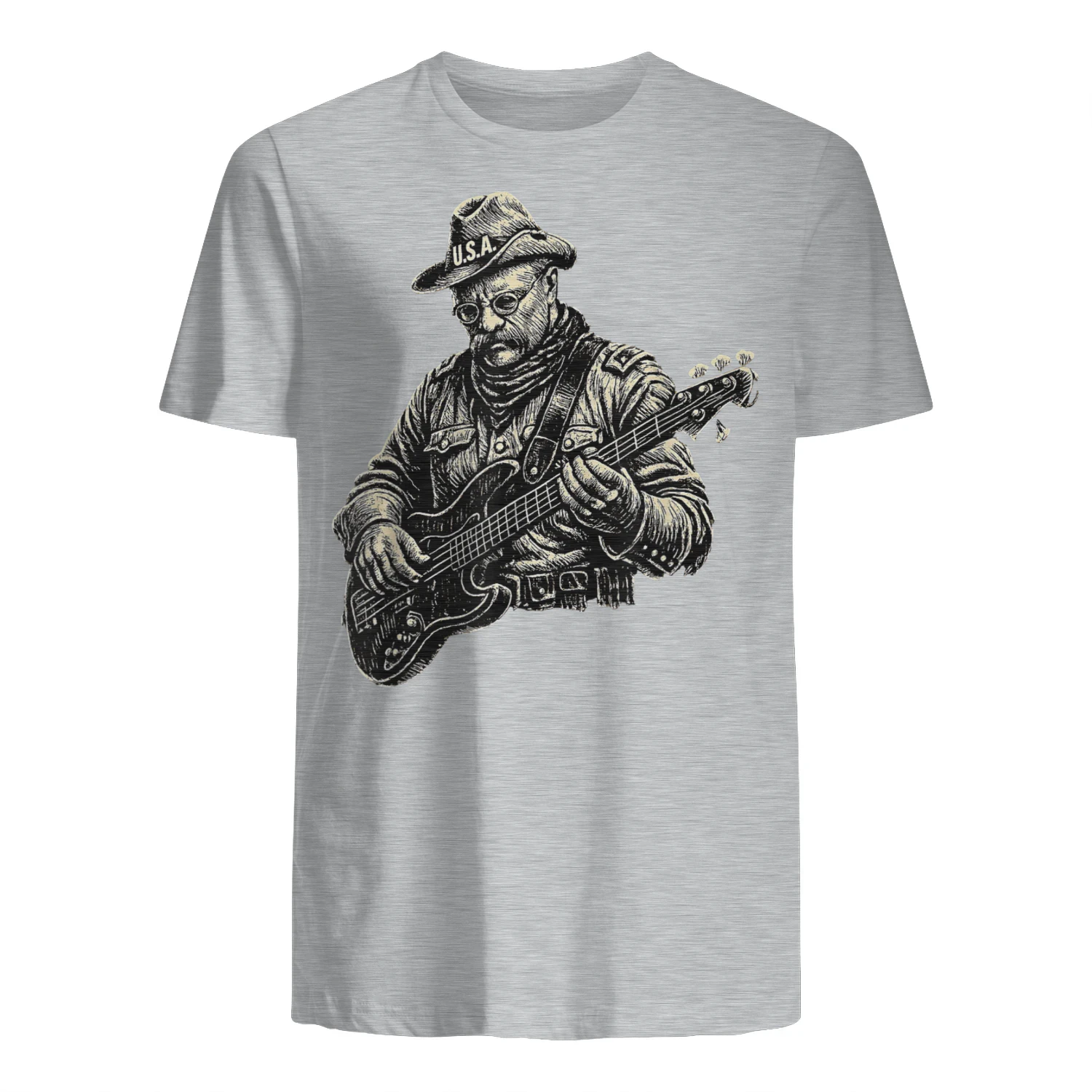 Teddy Theodore Roosevelt Playing Bass Guitar USA America