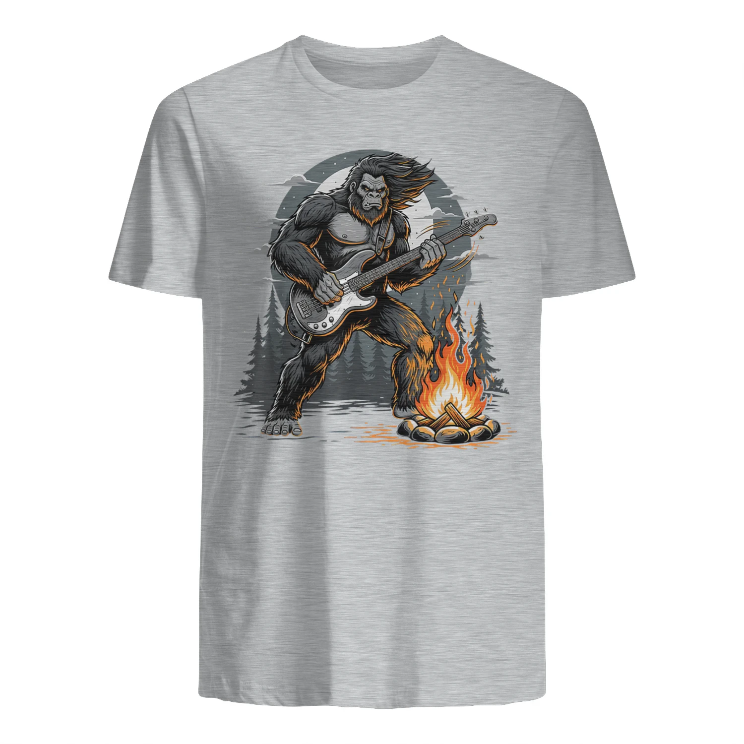 Cool Bigfoot Playing Bass Guitar Sasquatch Big Foot Rock
