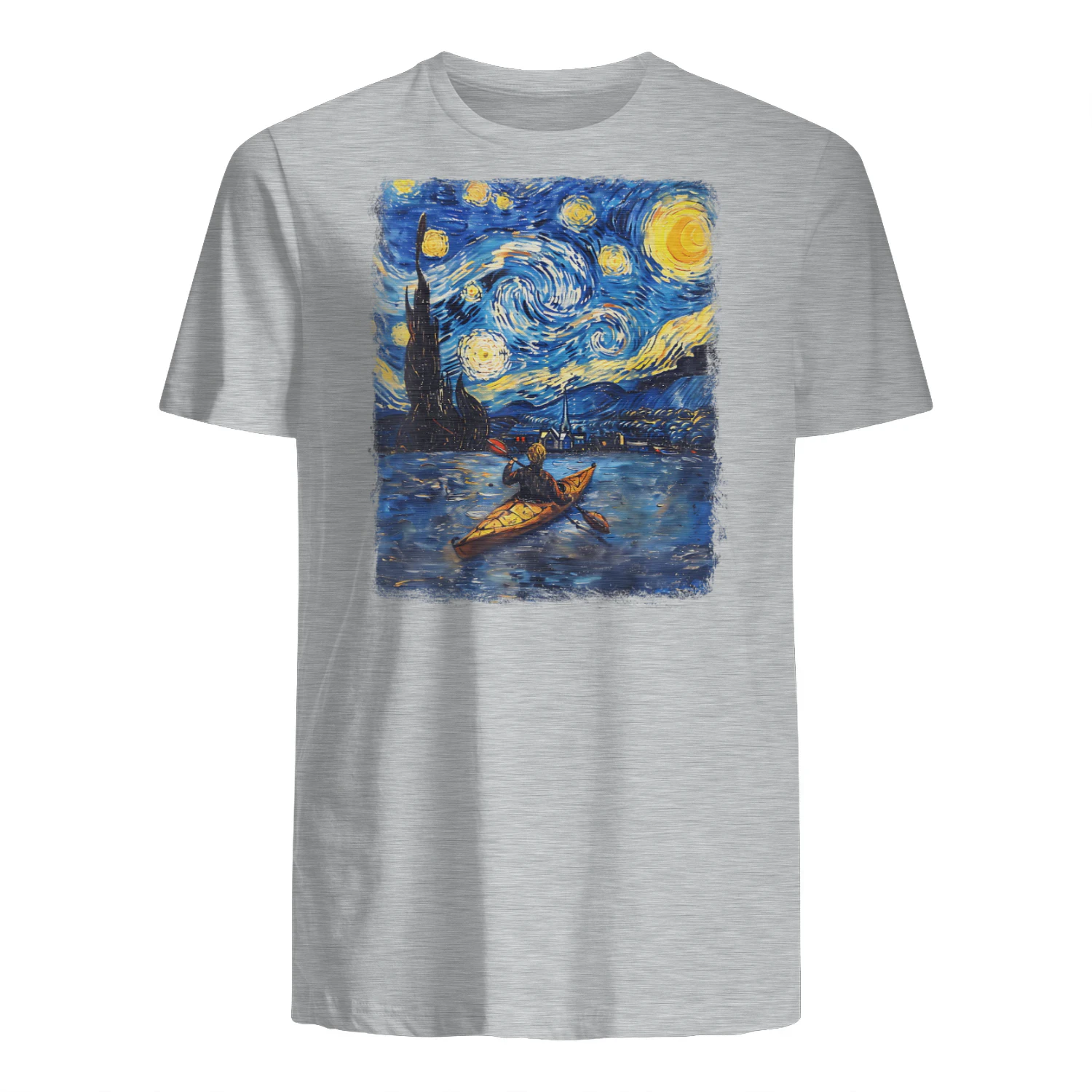 Kayaking Kayak Kayaker Starry Night Painting