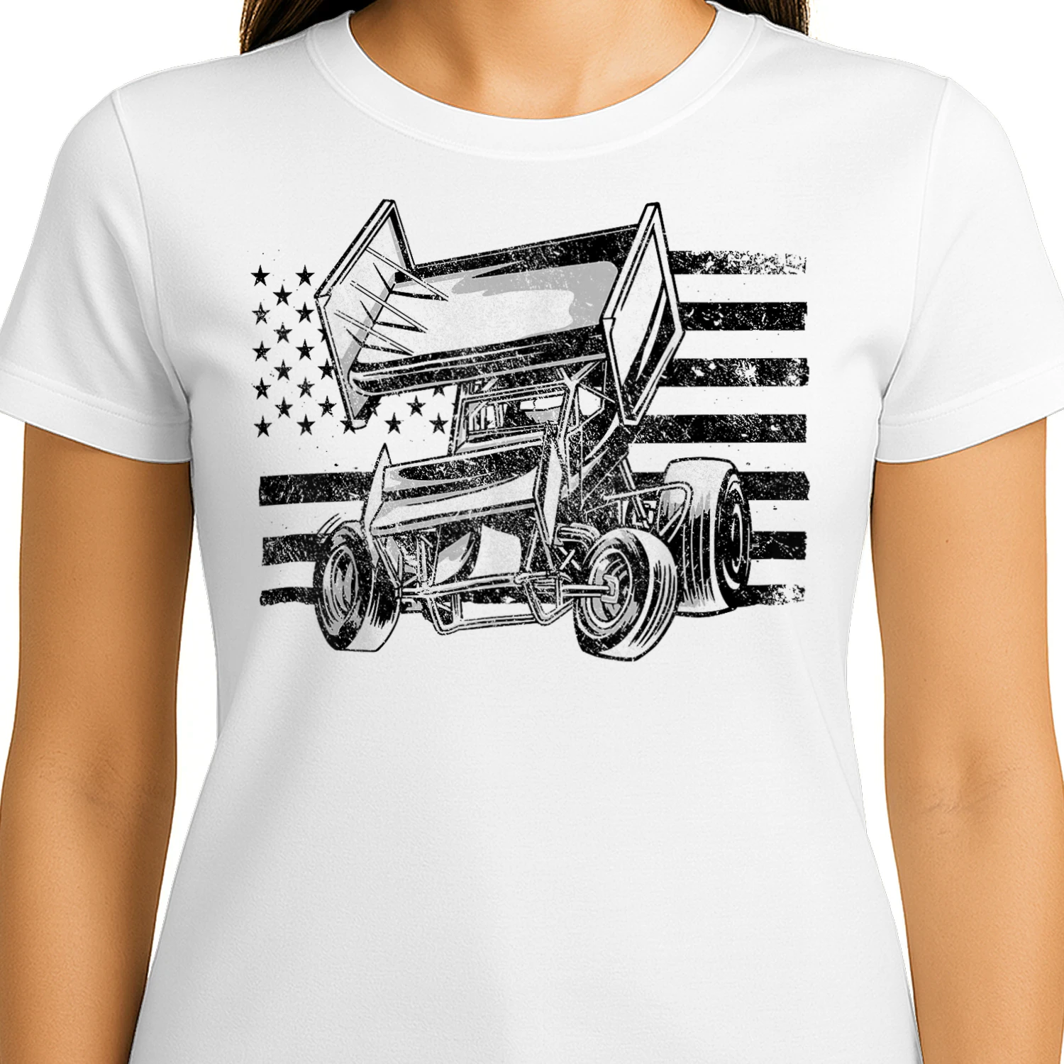Sprint Car Racing USA Flag