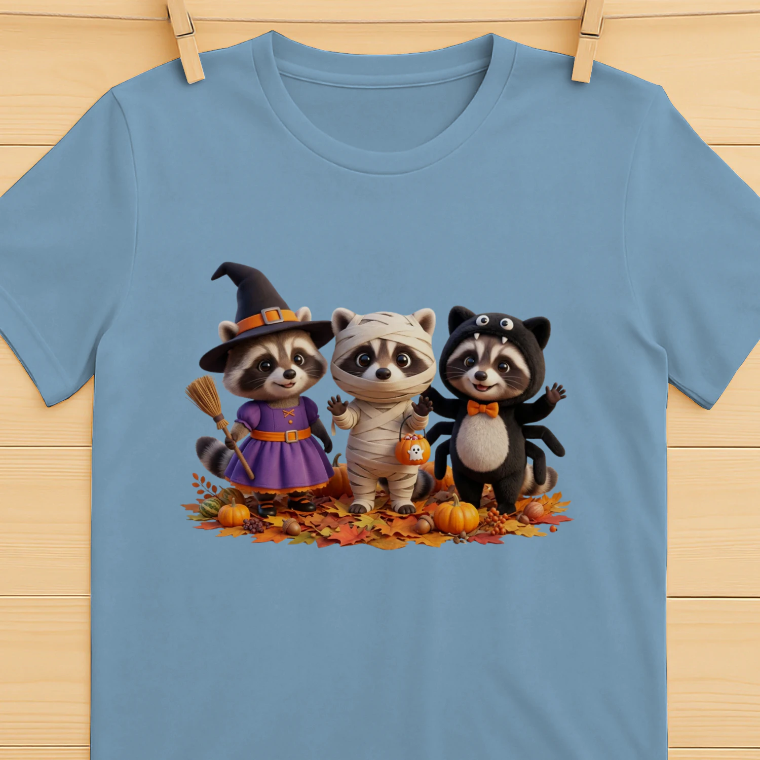 Halloween Raccoon Trio