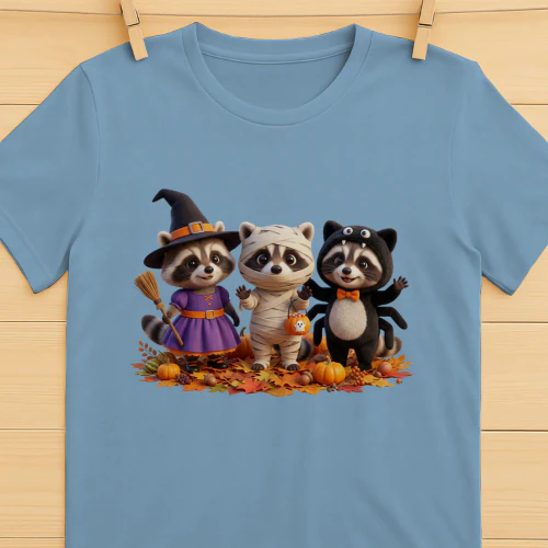 Halloween Raccoon Trio