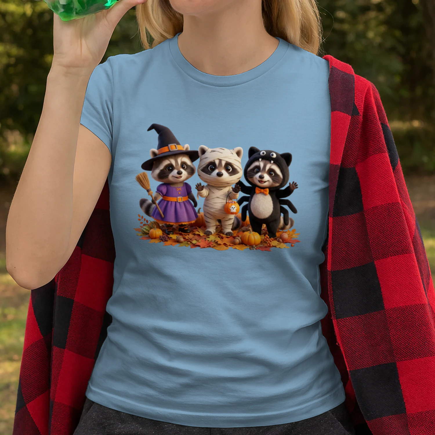Halloween Raccoon Trio