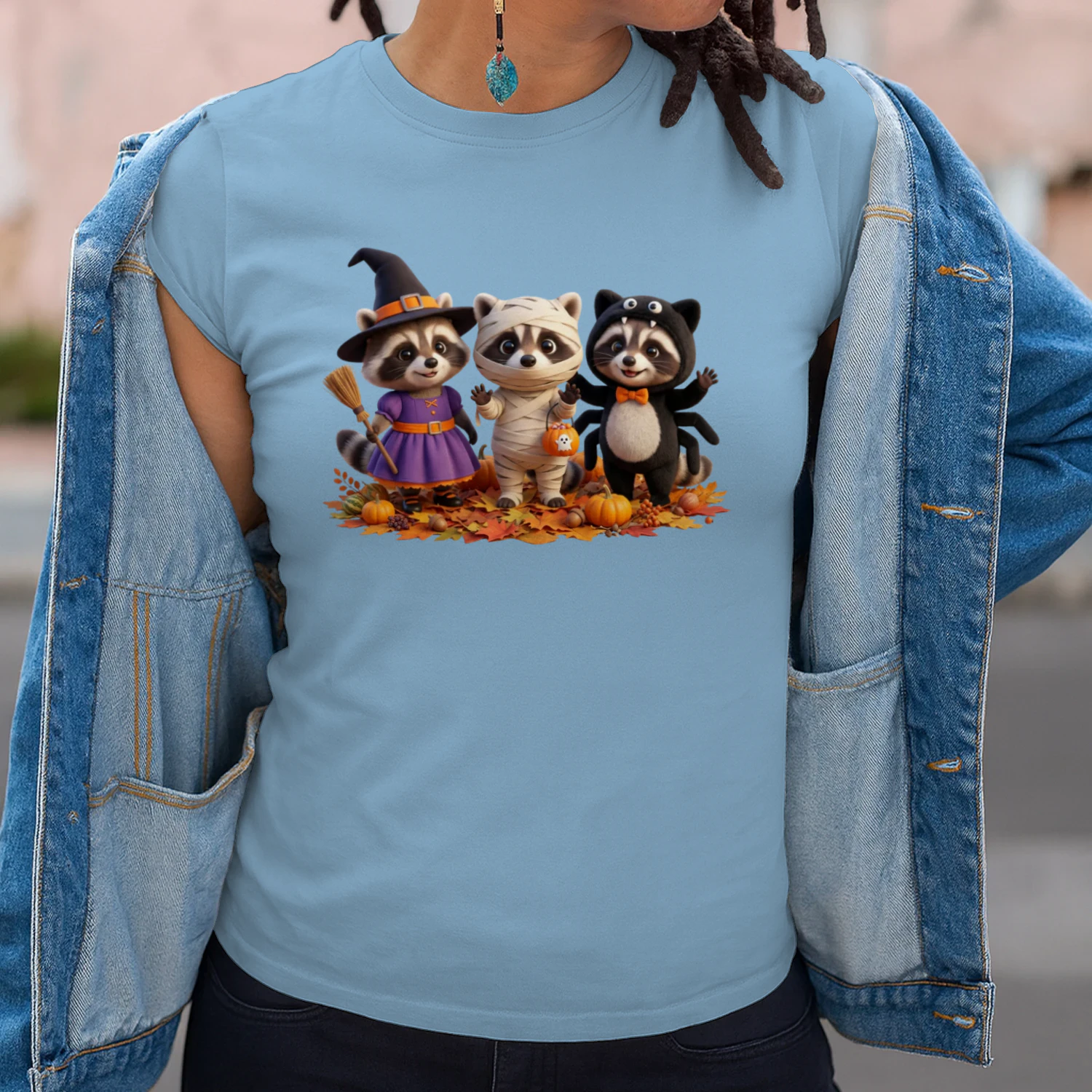 Halloween Raccoon Trio