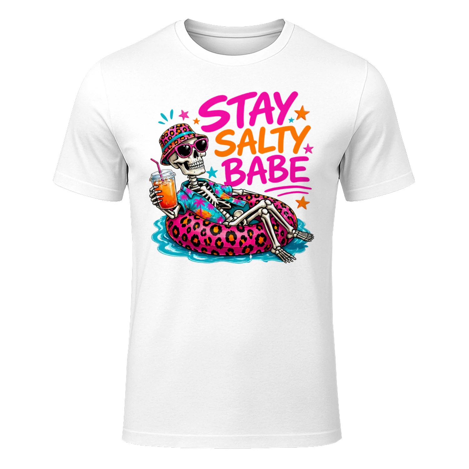Stay Salty Babe Funny Skeleton Summer Beach T-Shirt 