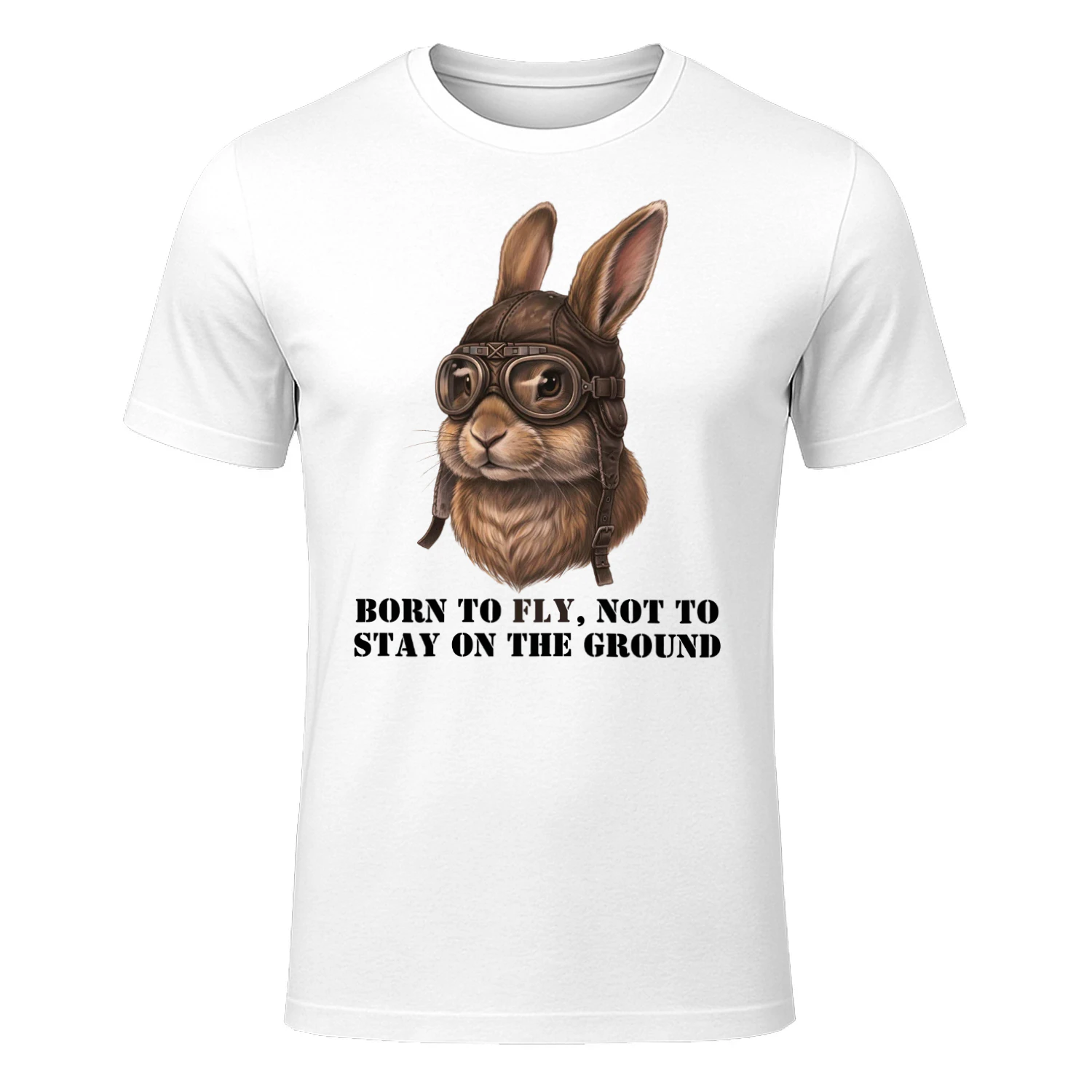 Born To Fly Not To Stay On The Ground Shirt | Funny Pilot Bunny Tee | Aviation Humor Gift | Rabbit Aviator Shirt | Motivational Flying Tee | Pilot Lover Gift