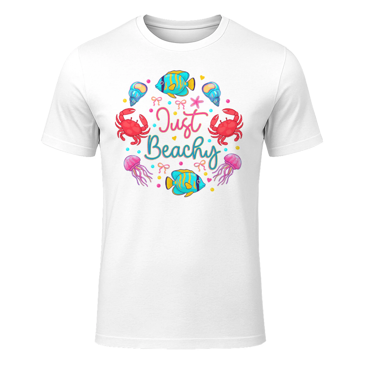 Just Beachy Crab Jellyfish Summer T-Shirt 