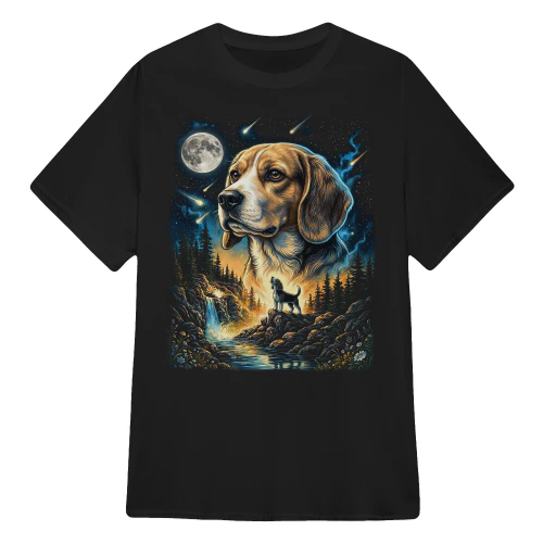 Beagle Howling At The Moon