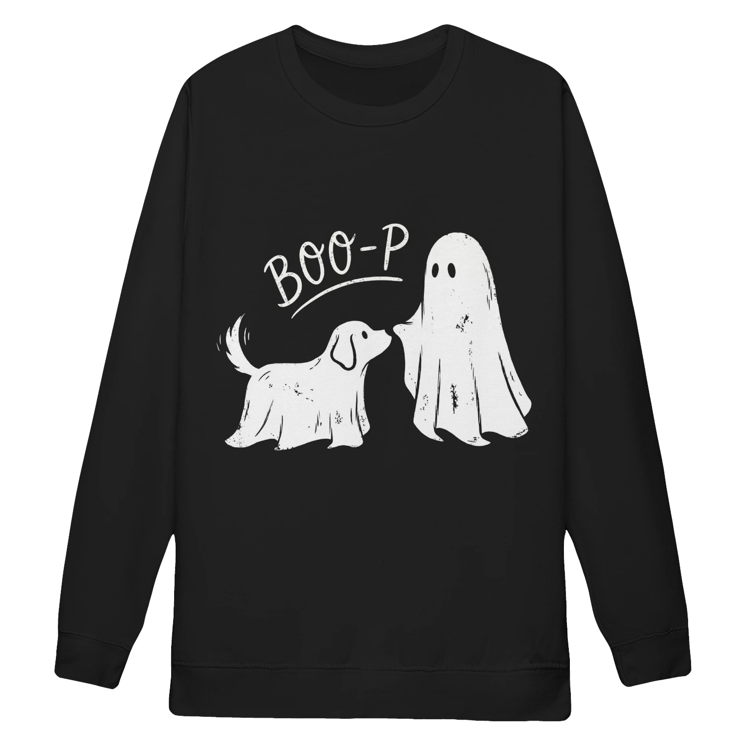 Cute "BOO-P" Halloween Dog Graphic Sweatshirt