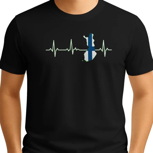 Suomi Sydämenlyönti – Finland Heartbeat T-Paita