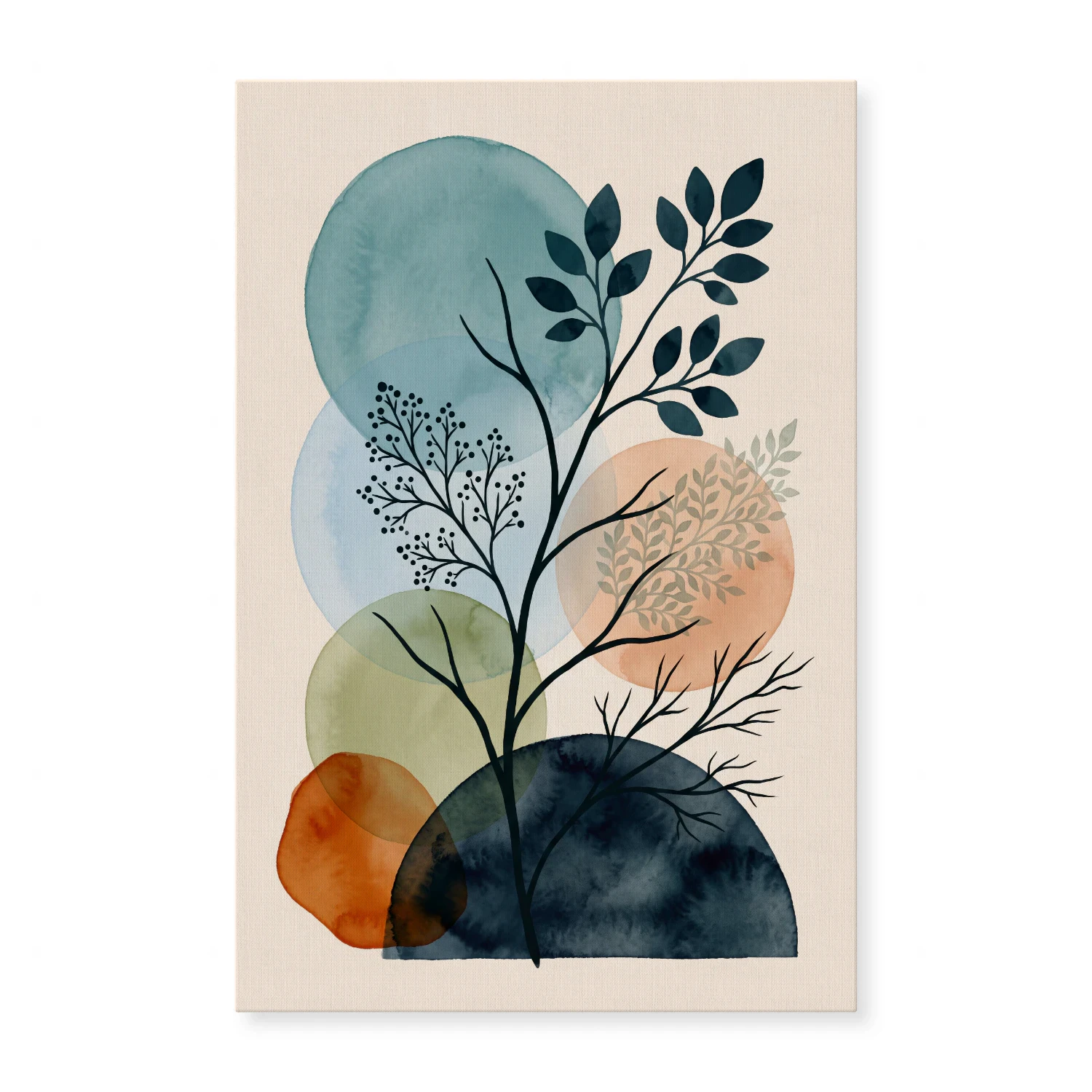 Geometric Branches & Leaves Wall Art