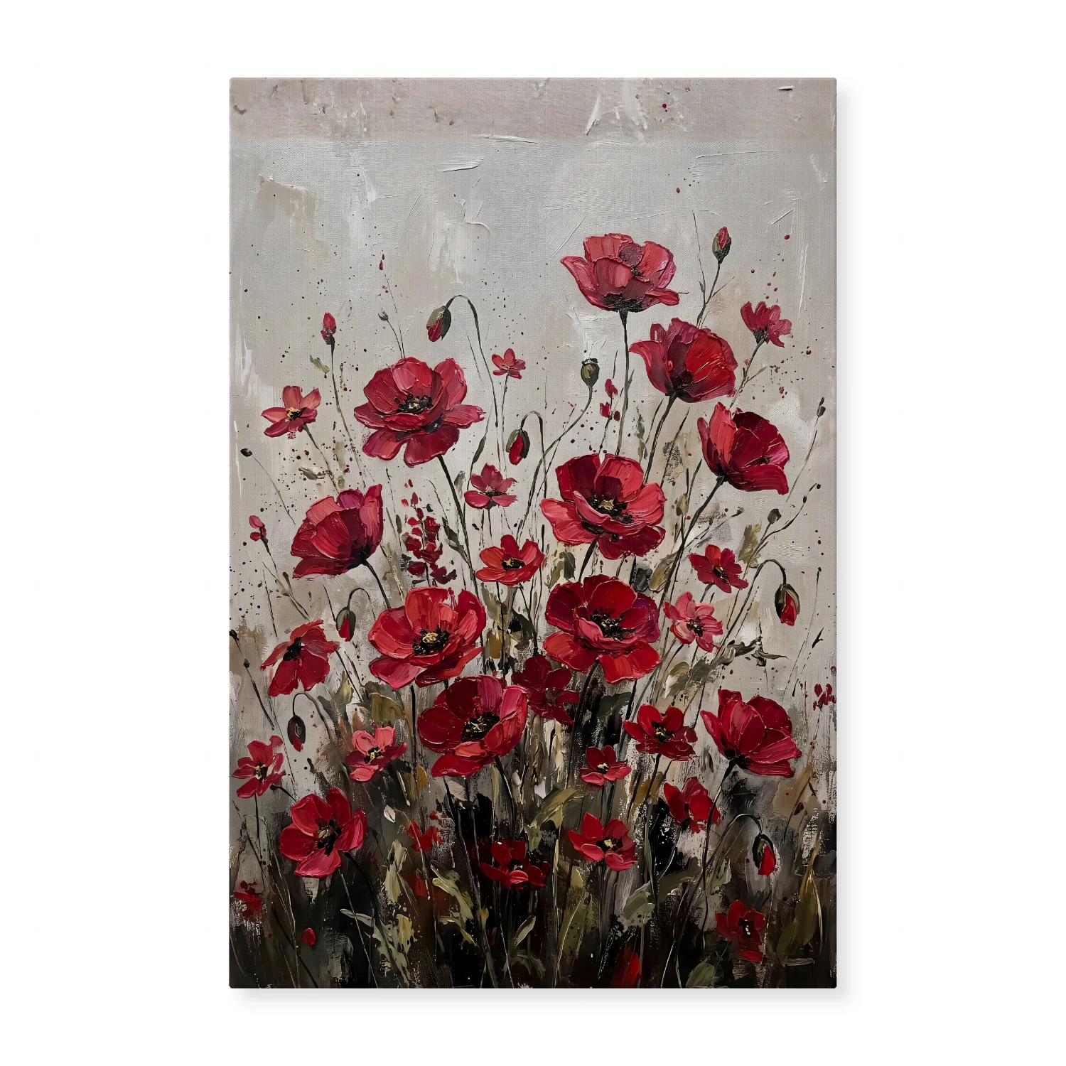 Crimson Poppies Botanical Wall Art
