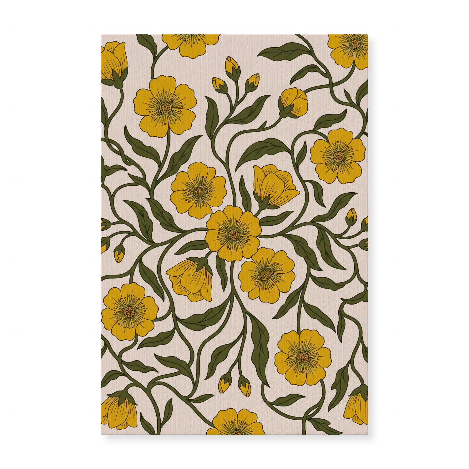 Mustard Blooming Flowers Wall Art