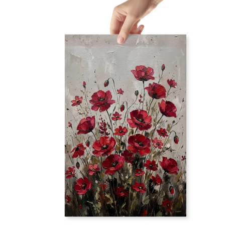 Crimson Poppies Botanical