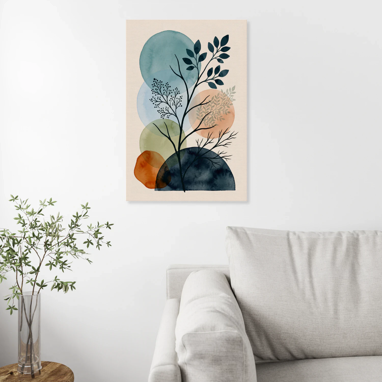 Geometric Branches & Leaves Wall Art