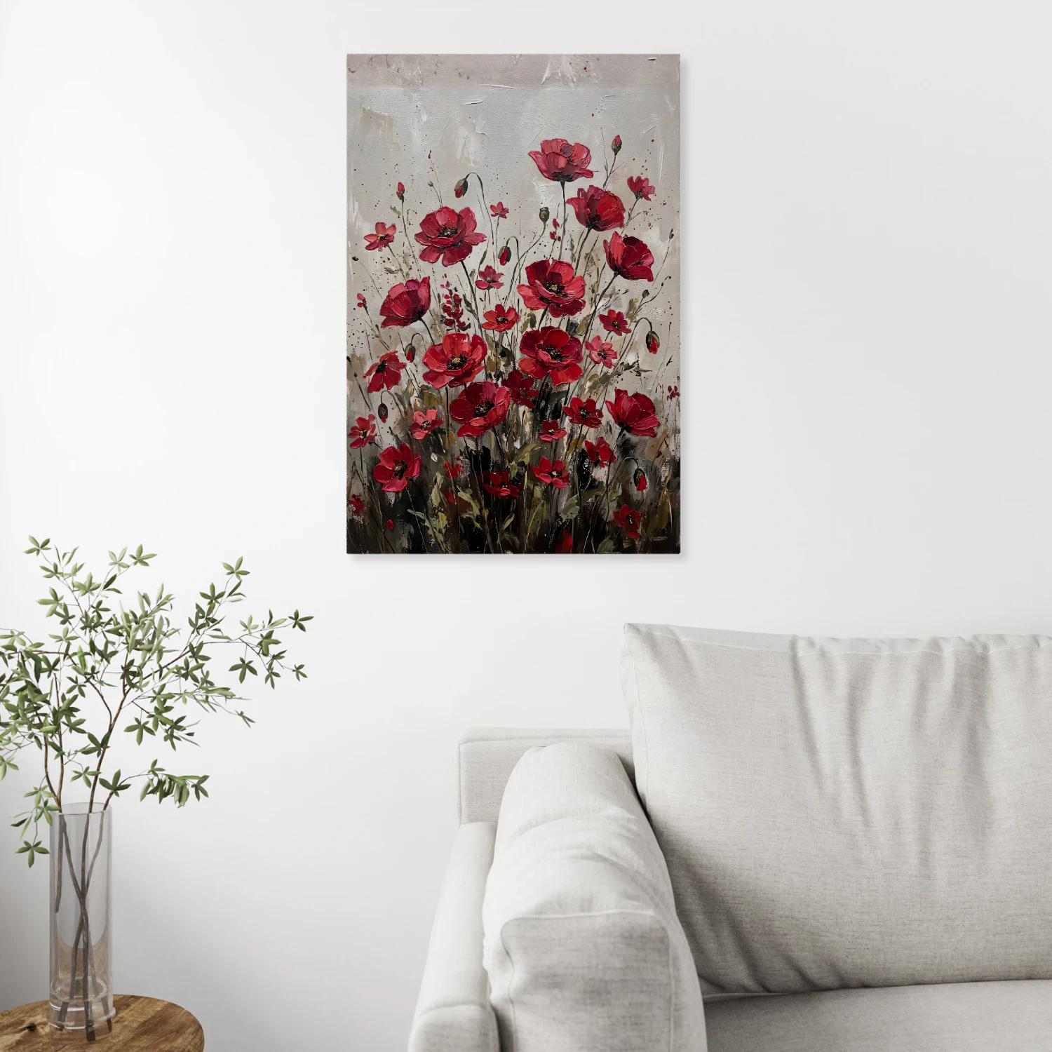 Crimson Poppies Botanical Wall Art