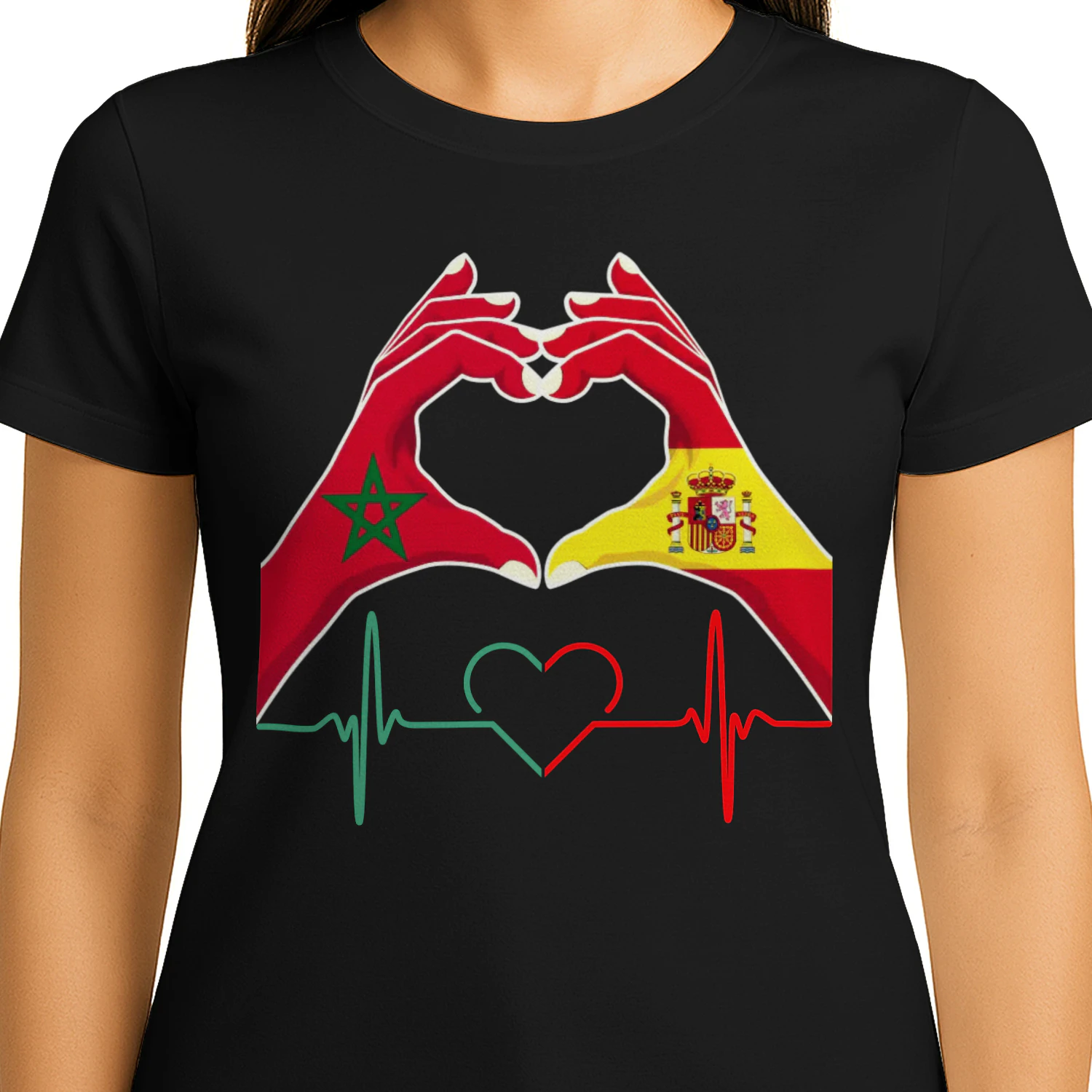 Morocco Spain Heart Connection T-Shirt