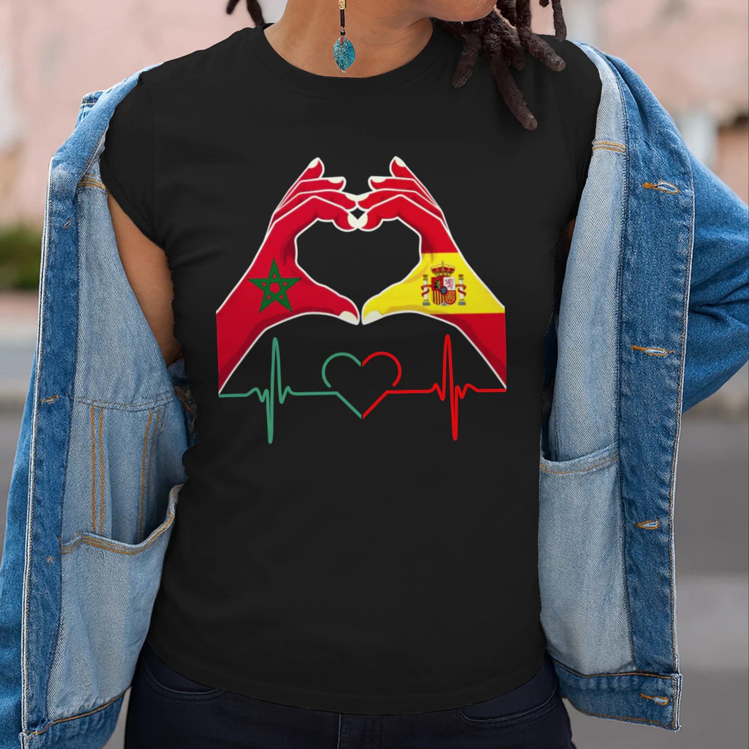 Morocco Spain Heart Connection T-Shirt