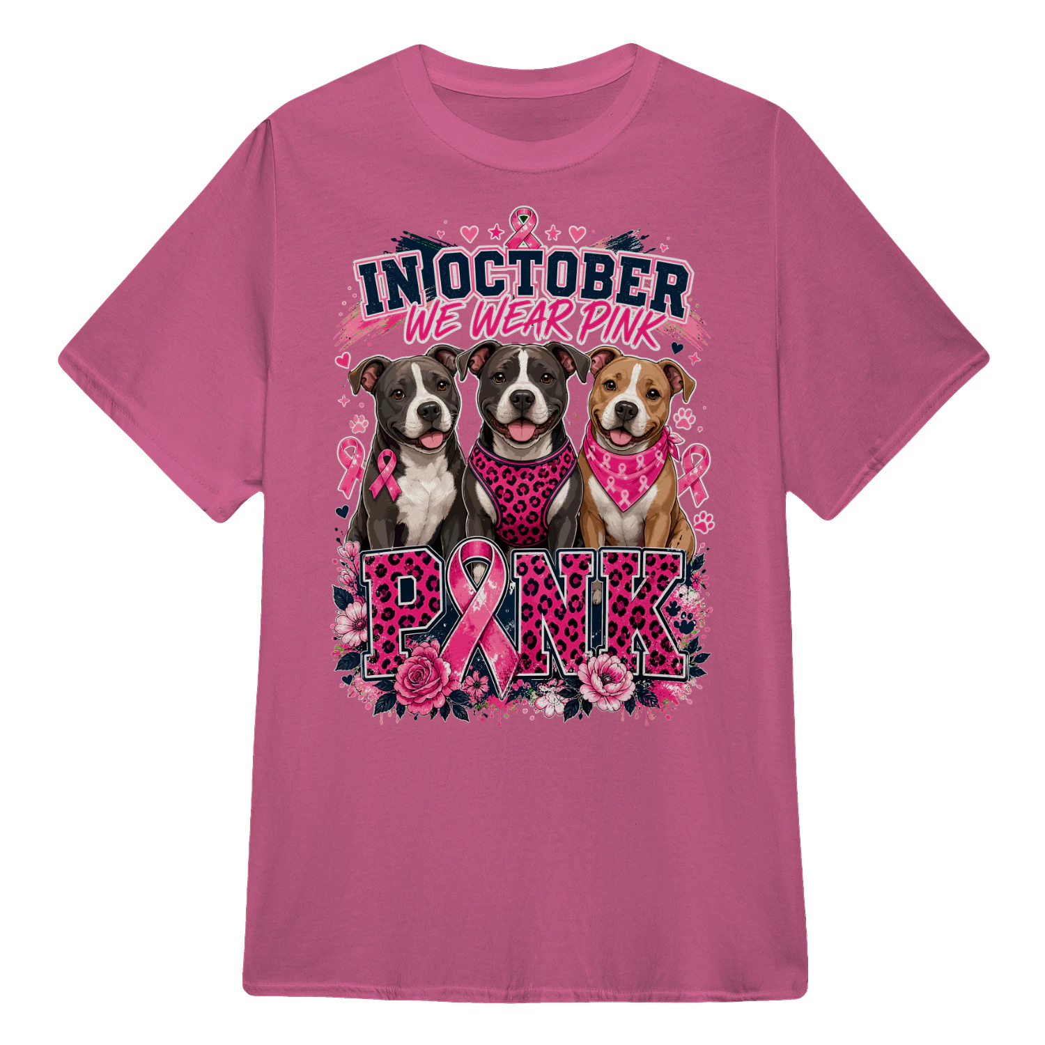In October We Wear Pink Pit Bull Tee