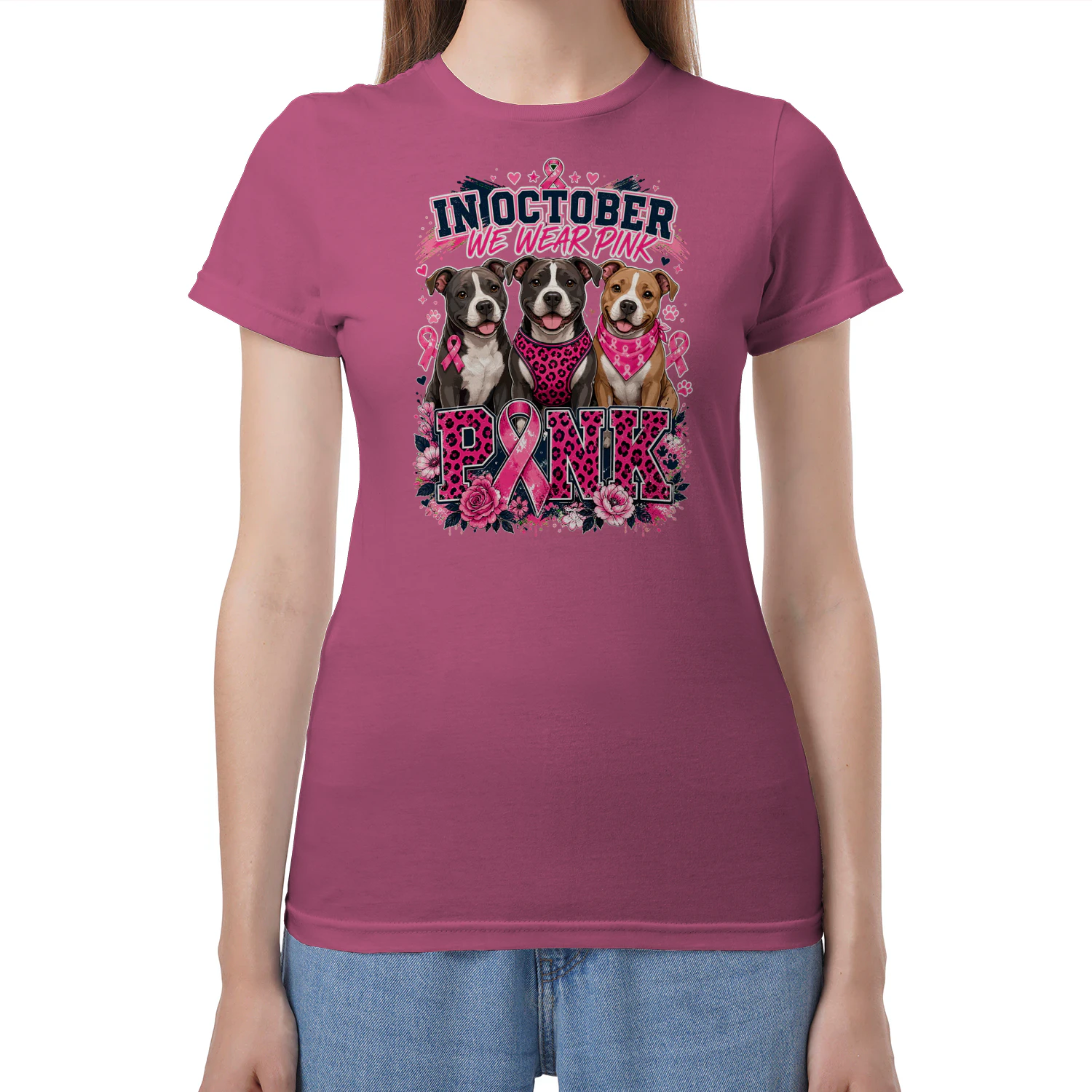 In October We Wear Pink Pit Bull Tee