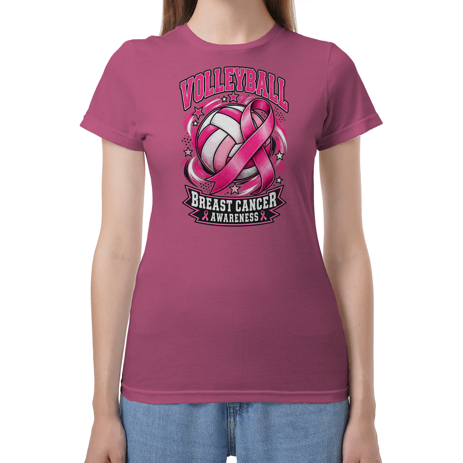 Volleyball Breast Cancer Awareness Tee