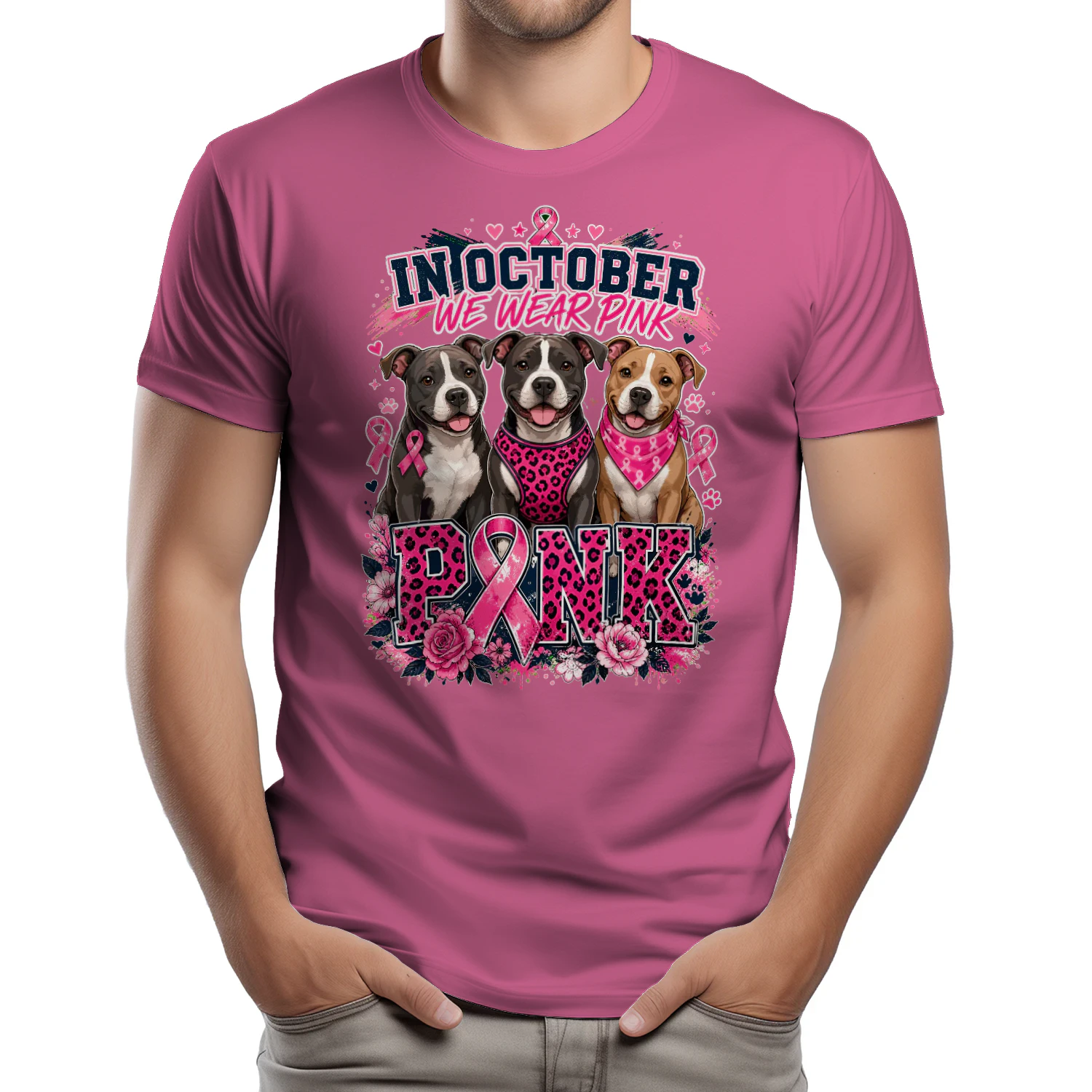 In October We Wear Pink Pit Bull Tee