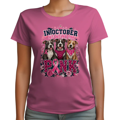 Pit Bull Breast Cancer Awareness T-Shirt