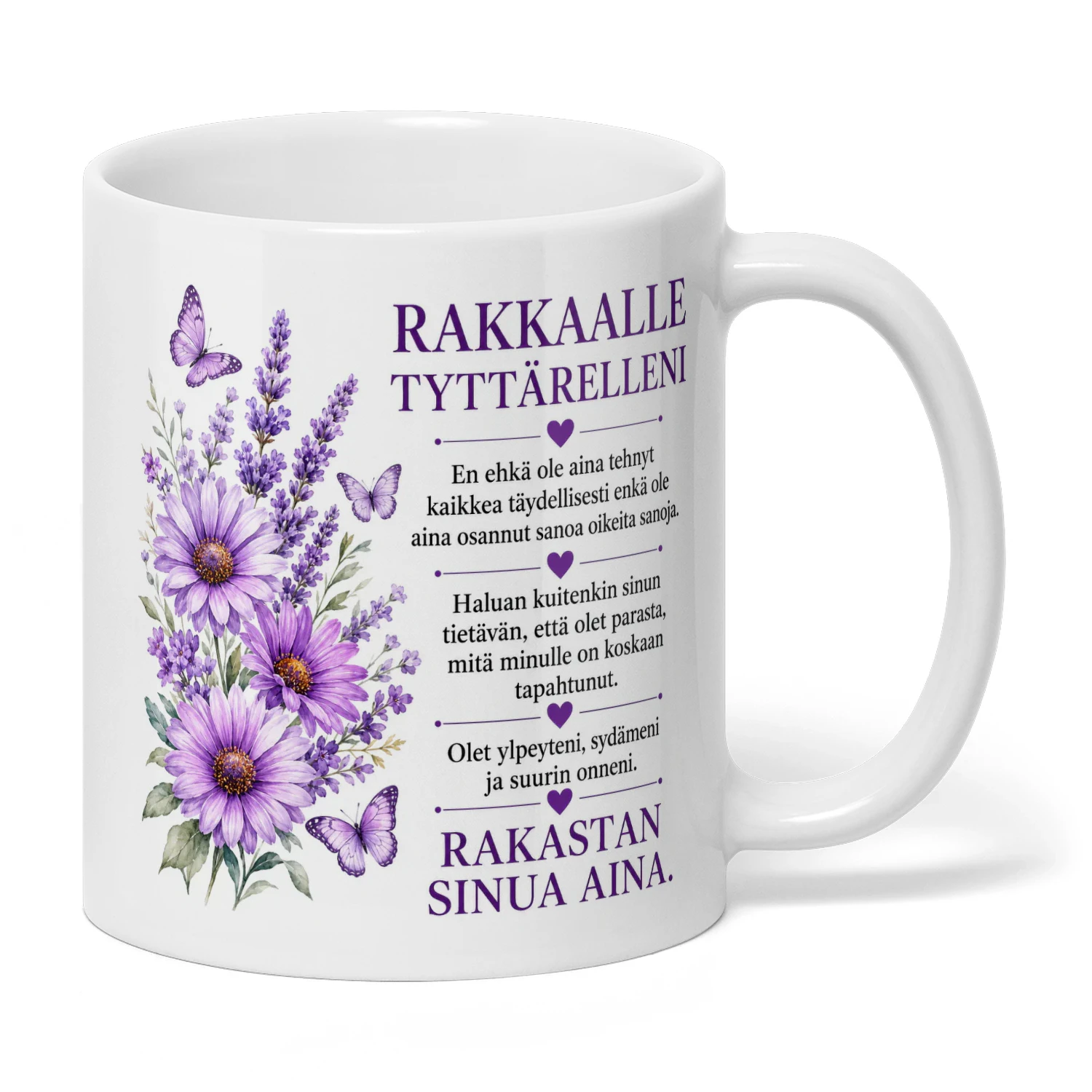 Rakkaudella tyttärelleni - Muki lämpimällä viestillä 🎁