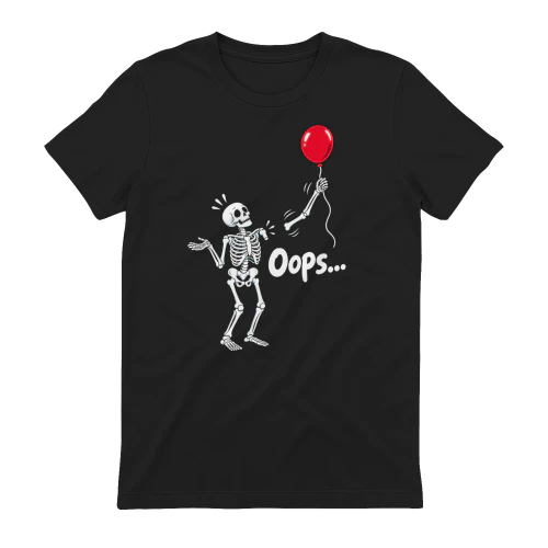 Oops Funny Skeleton Balloon Dark Humor