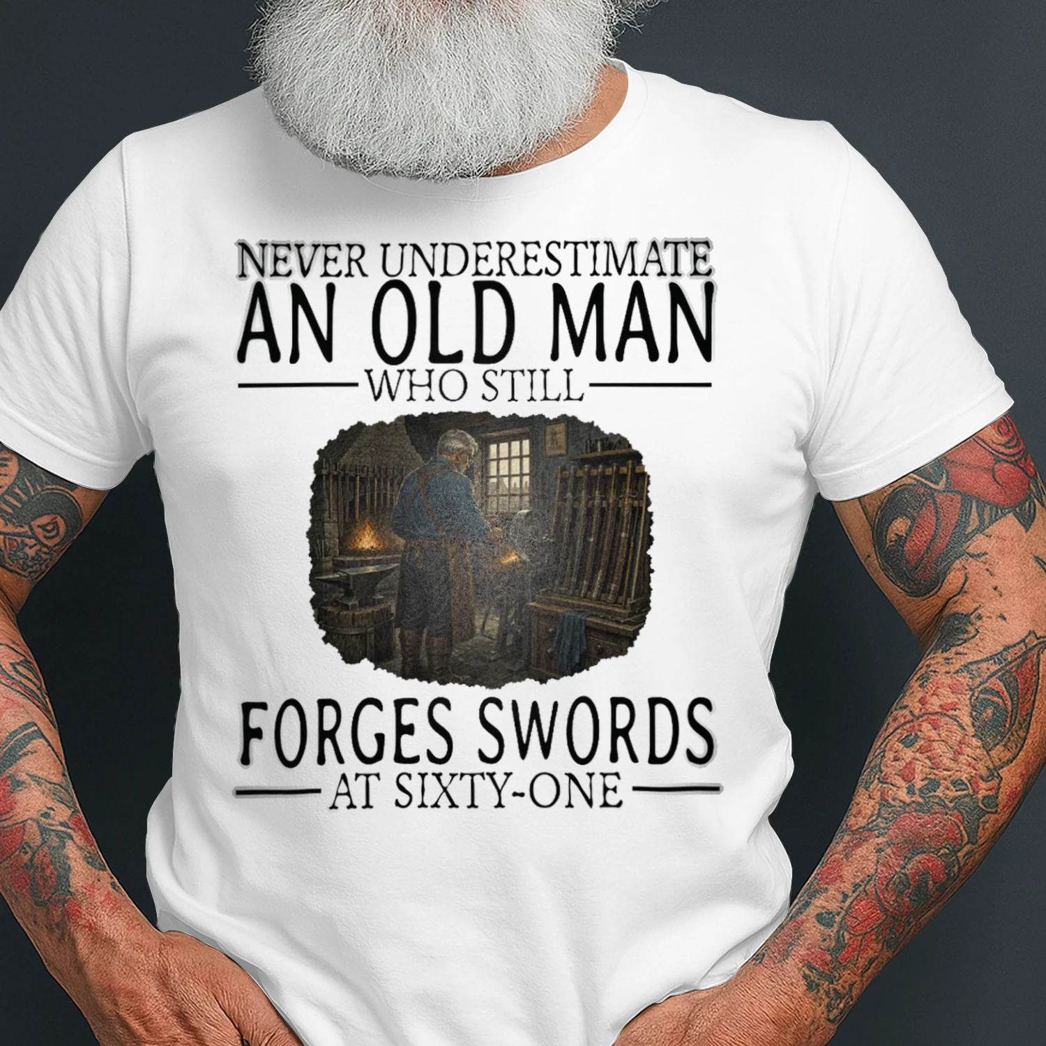 Never Underestimate An Old Man Who Still Forges Swords At Sixty One SWO0005