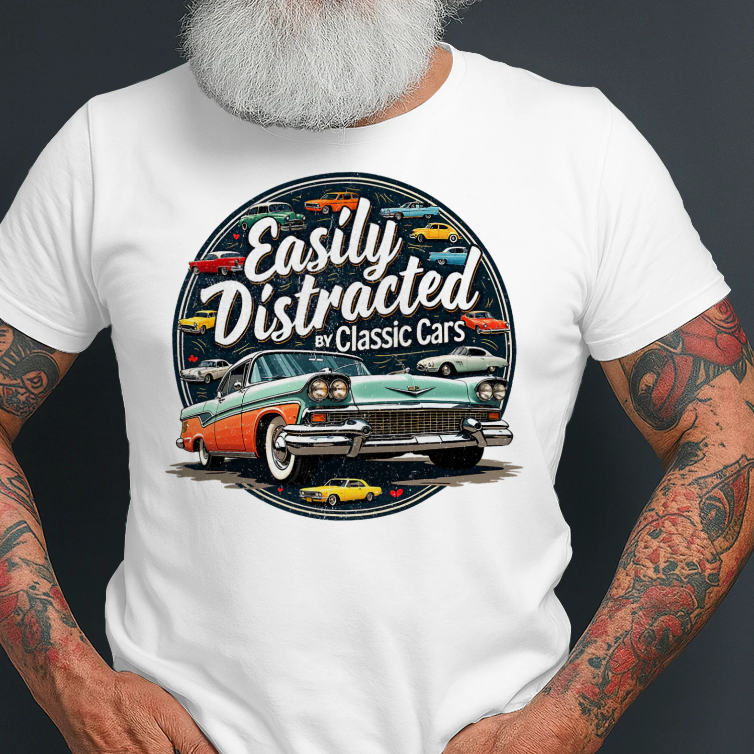 Easily Distracted By Classic Cars Shirt Vintage Old Car Guy Hot Rod T Shirt HRD0080