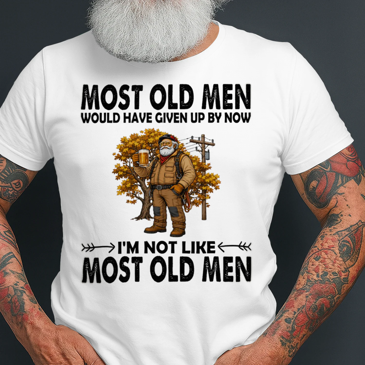 Most Old Men Give Up By Now Line Trimmer Beer TRE0002