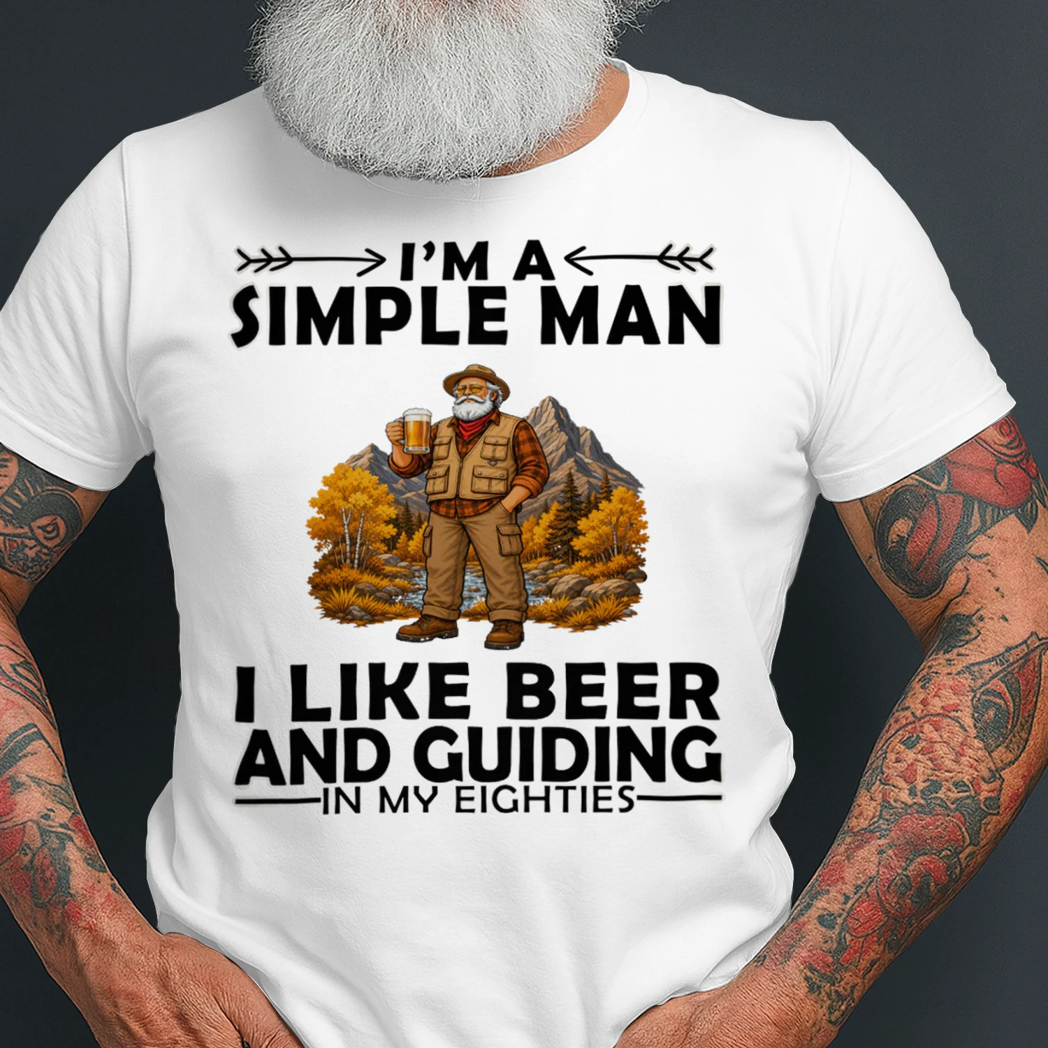 Simple Man I Like Beer And Guiding In My Eighties GUI0008