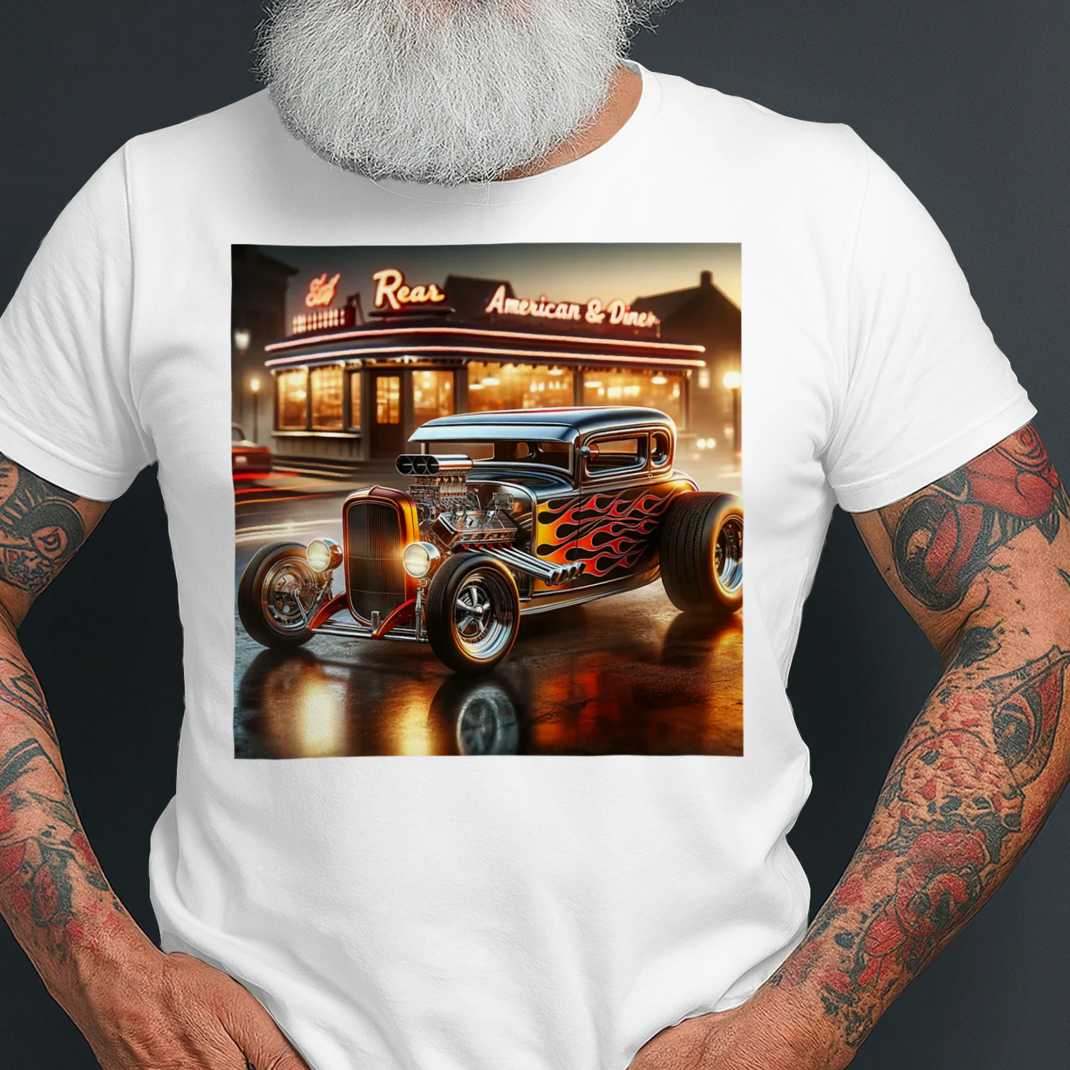 Classic Hot Rod Retro Vintage Hotrod Car Illustration Hot Rod T Shirt HRD0069