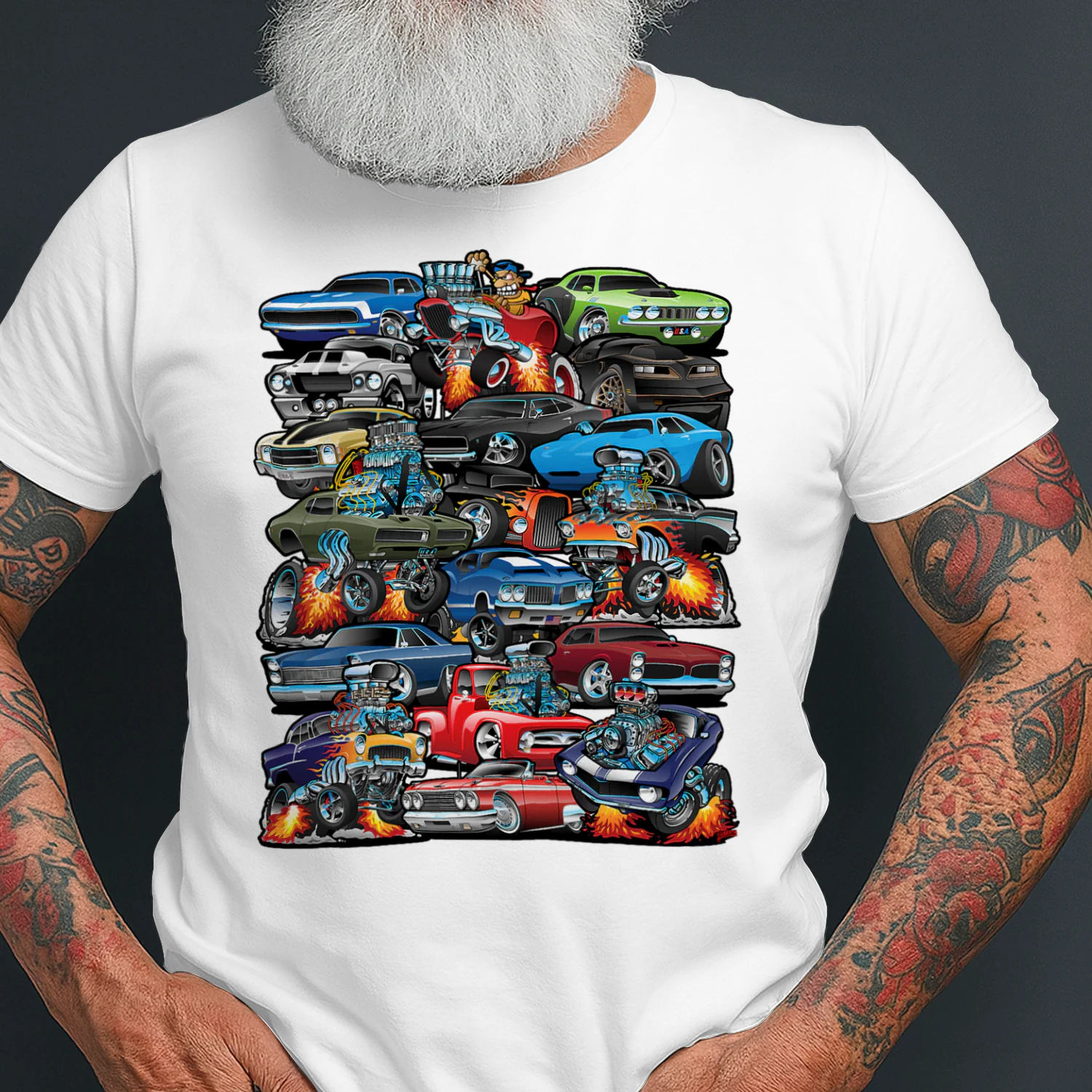 Car Madness Muscle Cars Classic Cars And Cartoon Hot Rod T Shirt HRD0058