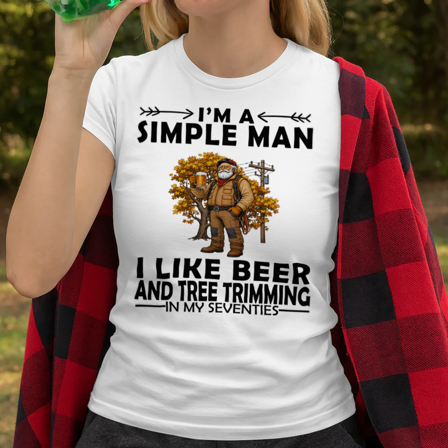 Simple Man I Like Beer And Tree Trimming In My Seventies TRE0008