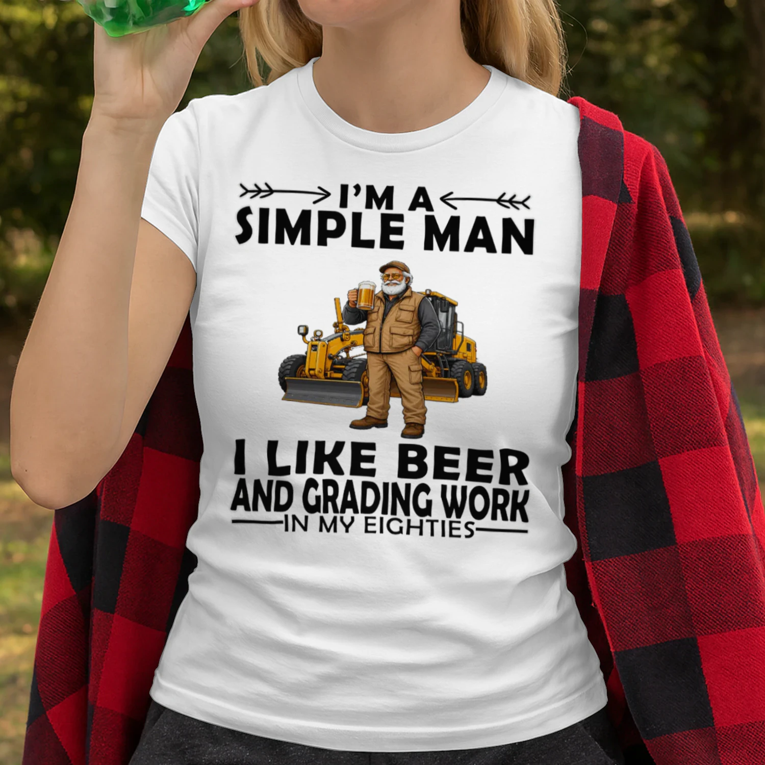 Simple Man I Like Beer And Grading Work In My Eighties GRA0008