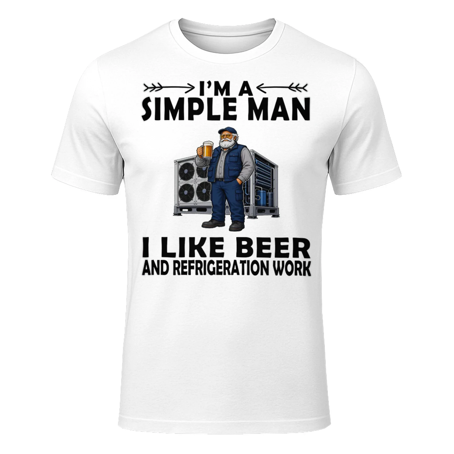 Simple Man I Like Beer And Refrigeration Work White REW0011