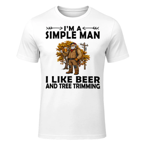 Simple Man I Like Beer And Tree Trimming White TRE0011