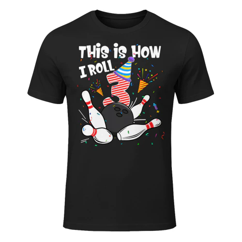 This Is How I Roll 3rd Birthday Bowler 3 Year Old Bowling T Shirt BOL1478