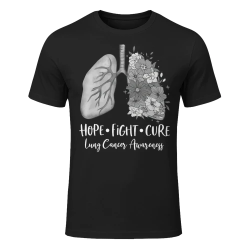 White Ribbon Faith Hope Love Support Lung Cancer Warrior Lung Cancer T Shirt LUC0150