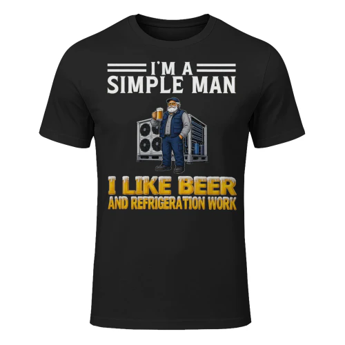 Simple Man I Like Beer And Refrigeration Work Black REW0007